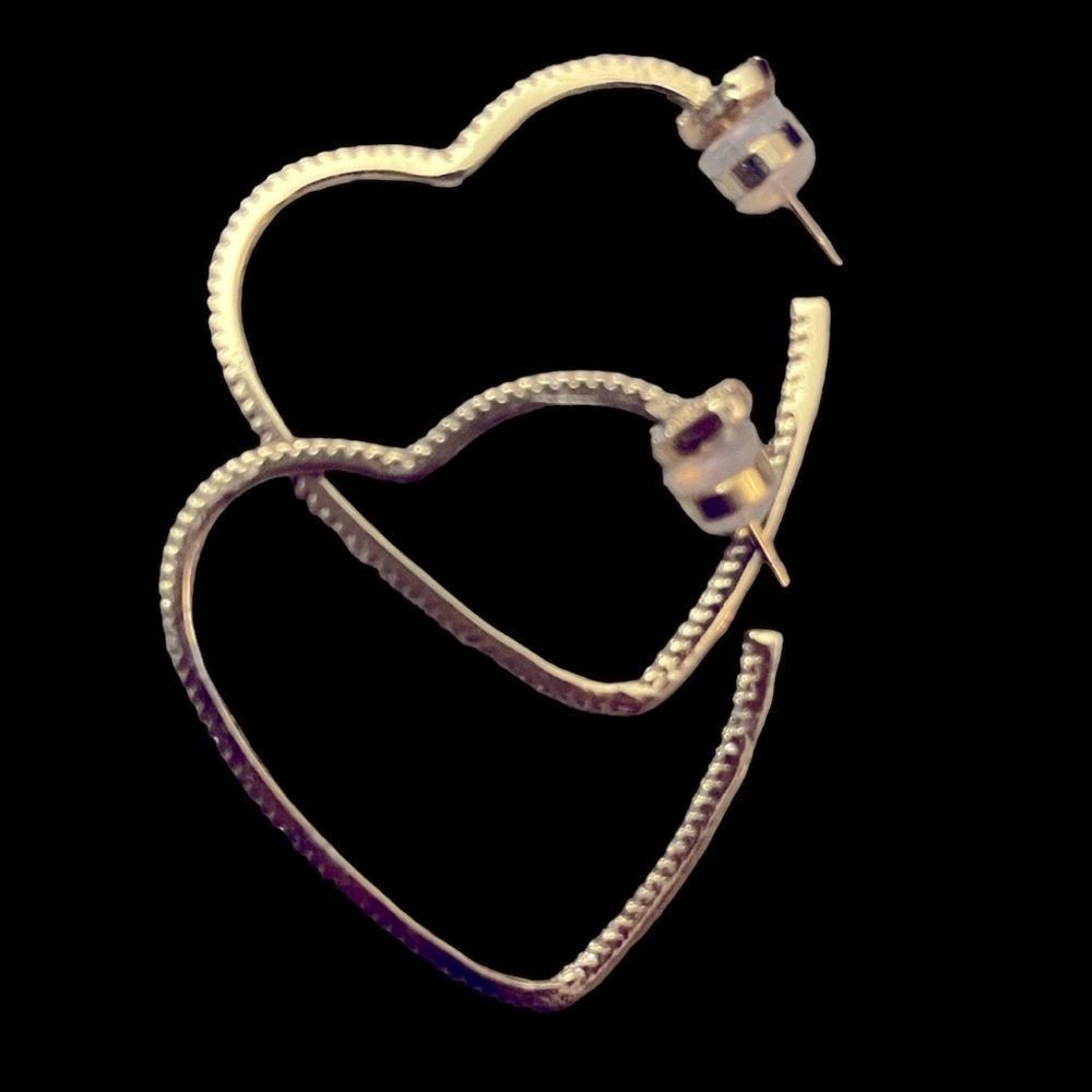 SALE!!! New 2 Inch Gold Tone Heart Earrings NEW!!!!👍🏻